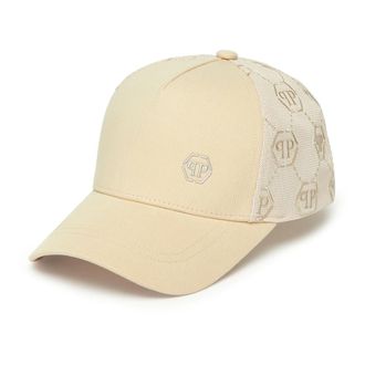Philipp Plein Baseball Cap Hexagon - unisex - Petten - Beige - ONE Size - Katoen - Accessoires