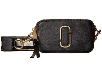 Marc Jacobs The Color-Block Snapshot Womens Handbags Black/Red, Leather/Synthetic