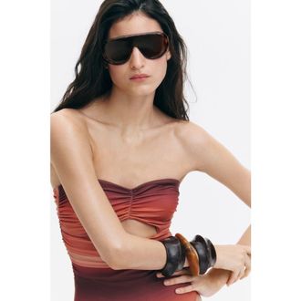 H&M Shield Sunglasses in Brown/tortoiseshell Pattern at Nordstrom
