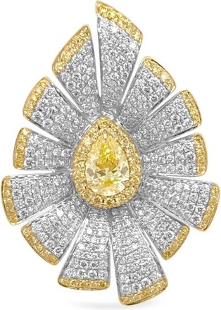 HYT Jewelry 18kt geel- en witgouden ring met diamant - Zilver