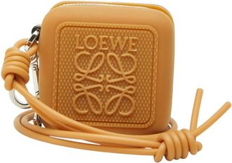Loewe Brown Rubber Leather Coin Purse/Coin Case (Pre-Owned)