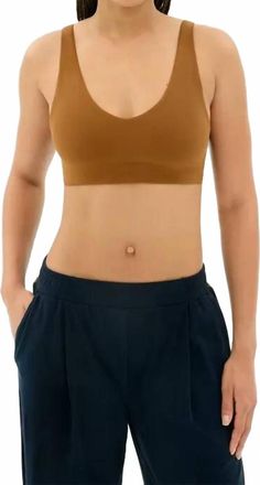 SPLITS59 Airweight Scoop Back Bra In Honey