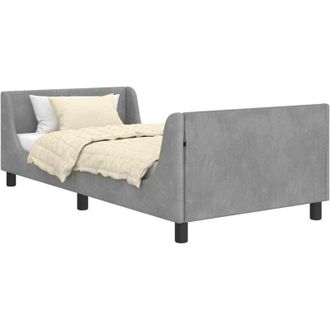 vidaXL Cama Para Ni&ntilde;os Con Cabecero Gris Claro 90 X 190 Cm Terciopelo Vidaxl