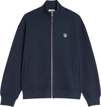 Maison Kitsun&eacute; Fox Head Zipped Comfort Sweatshirt - Heren - Vesten met rits - Blauw - XL - Katoen - Hoodies & sweatvesten