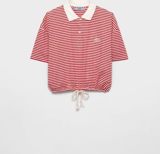 Prada Striped jersey polo shirt