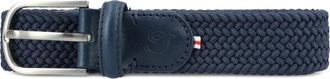 La Boucle Geweven riem met leren detail - Blauw