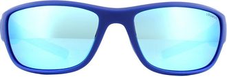Polaroid Sport Wrap Heren blauwe blauwe spiegel gepolariseerde zonnebril