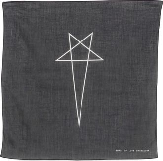 Rick Owens Bandana 53x 53 - unisex - Sjaals - Zwart - ONE Size - Katoen - Accessoires