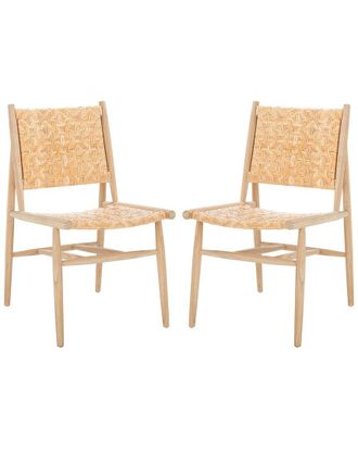 Safavieh Set Of 2 Adira Rattan Dining Chairs