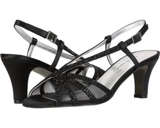 David Tate Womens Refined Sandal In Black Satin