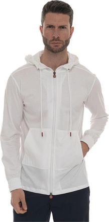 Kiton Katoenen sweatshirt met ritskap - Heren - Vesten met rits - Wit - XL - Katoen - Hoodies & sweatvesten