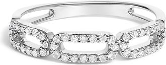 House of Brilliance 14K White Gold 1/4 Cttw Diamond Paper Clip Ring