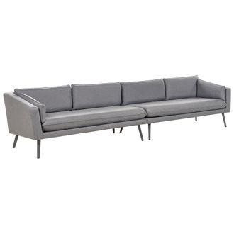 Beliani Sof&aacute; De Jard&iacute;n 4 Plazas Gris Loretello Moderno Tapizado Resistente A Los Rayos Uv