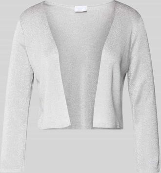 Jake*s Regular Fit Bolero aus Viskose-Mix in Strick-Optik in Hellgrau Melange, Gr&ouml;&szlig;e 32