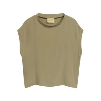 Momoni T-Shirts, female, Green, Size: M Sleeveless Blouse