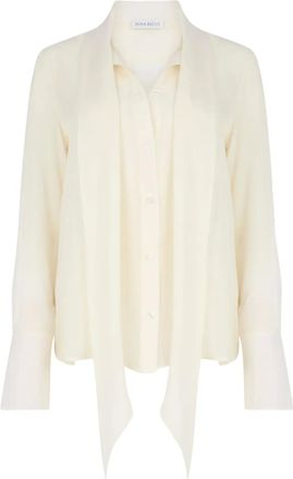 Nina Ricci Lavalliere satijnen blouse - Beige