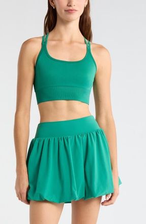 Zella Seamless Strappy Sports Bra in Green Glade at Nordstrom, Size X-Large