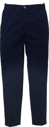 BRIGLIA 1949 Cotton Twill Trousers with Pleats and Elastic Sides