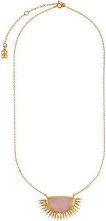 Ottoman Hands Sunrise Rose Quartz Pendant Necklace in Gold at Nordstrom