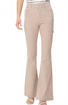 Judy Blue Double Waistband Tummy Control Top Flare Jeans In Khaki