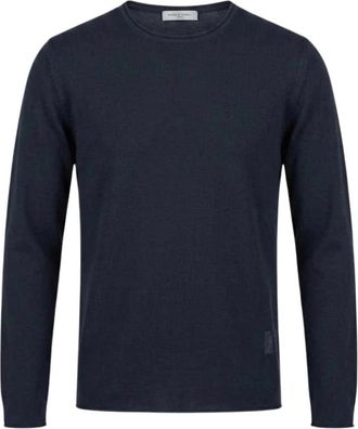 Daniele Fiesoli Paricollo Loosefit - Heren - Ronde hals truien - Blauw - 2XL - Katoen - Truien & Vesten