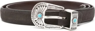 ERALDO engraved-detail suede belt - men - Calf Leather - 100 - Black