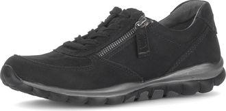 Rollingsoft Keilsneaker ROLLINGSOFT, Damen, Gr. 35, schwarz, Nubukleder, unifarben, Schuhe Keilsneaker, Freizeitschuh, Halbschuh, Schn&uuml;rschuh mit Logo an der Fers