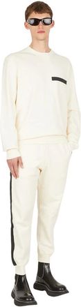 Alexander McQueen Alexander McQueen, Sweatshirts, male, Beige, Size: M Logo Patch Sweatshirt