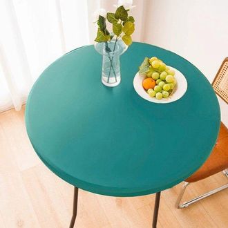 OEM 1 Funda Redonda Impermeable Para Mesas Auxiliares De Exterior - Mantel De Vinilo Para Comedor De Patio - 60 Cm - Verde Esmeralda