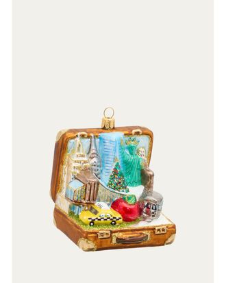 Impuls Suitcase Of NYC Glass Ornament