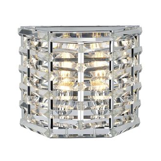 Loops Twin Wall Light Sconce Highly Polished Nickel Finish LED E27 60W Bulb in Metallics