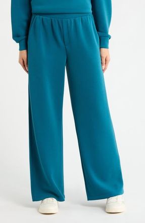 Zella Ultra Soft High Waist Straight Leg Pants in Teal Seagate at Nordstrom, Size X-Small