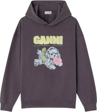Ganni Isoli Oversized Hoodie Phantom 252 - Dames - Hoodies - Grijs - 2Xs/Xs - Hoodies & sweatvesten