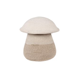 Lorena Canals Cesta mushroom algod&oacute;n beige 33x38