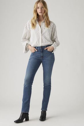 Levi's Vaqueros rectos de talle alto 724 - Mujer - 24X30 - Lavado oscuro / Blue Wave Dark