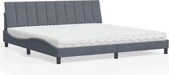 vidaXL Vidaxl - Cama Con Colch&oacute;n Terciopelo Gris Oscuro 200x200 Cm