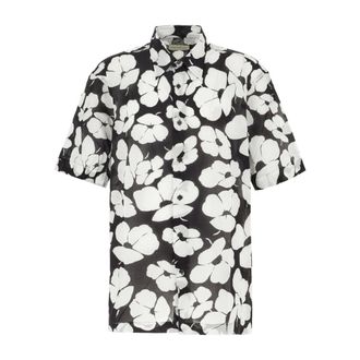 Dries Van Noten Short Sleeve Shirts, male, Black, Size: XL Short Sleeve Shirt