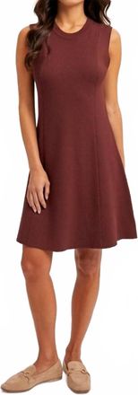 Hem & Thread Fitted Flare Sweater Dress In Mahogany