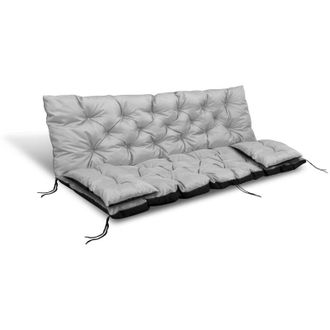 OEM Coj&iacute;n De Jard&iacute;n 100x60x50 Cm + 2 Cojines Para Banco Columpio, Impermeable, Gris Claro
