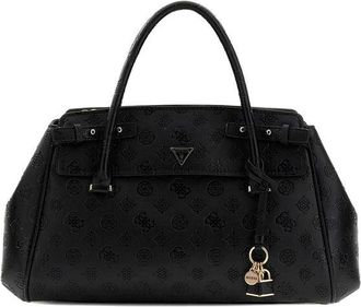 Guess Womens Satchel Bag Black Logo Polyurethane - Satchel-Bags