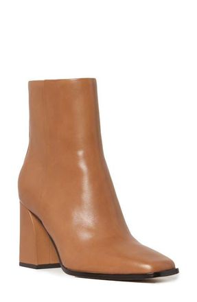 Paige Farah Square Toe Bootie in Cognac at Nordstrom, Size 9.5