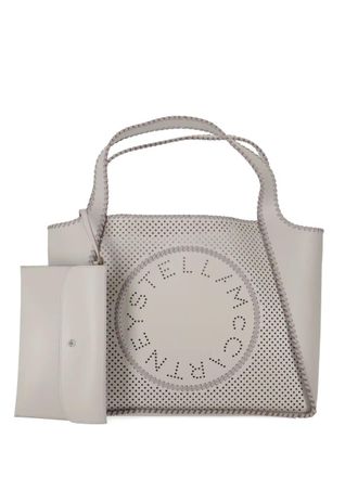 Stella McCartney logo-detail top-handle tote bag - women - Polyamide/Polyester - One Size - Neutrals