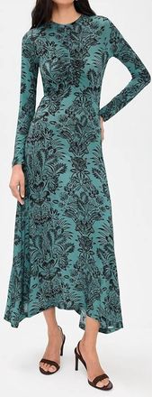 Ulla Johnson Naia Long Sleeve Ruched Dress In Ocean Flora