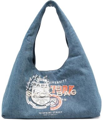 A.P.C. Borsa tote con stampa grafica - Blu