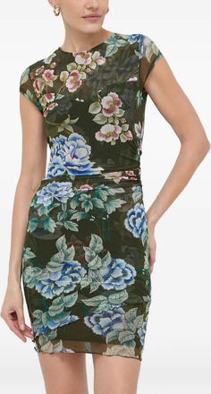 Guess Co floral mini dress - women - Fabric - S - Green