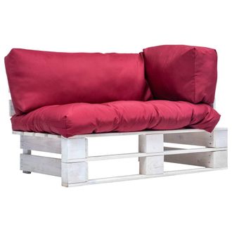 vidaXL Sof&aacute; De Jard&iacute;n De Palets Cojines Rojos Madera De Pino Vidaxl