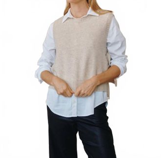 Bella Dahl Side Tie Vest In Ivory Oat