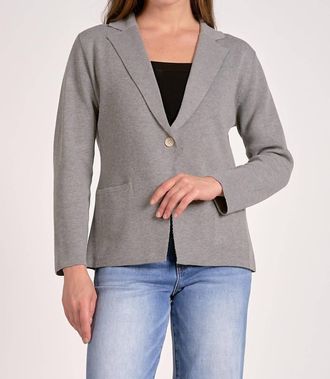 Elan Single Button Front Sweater Blazer In Grey