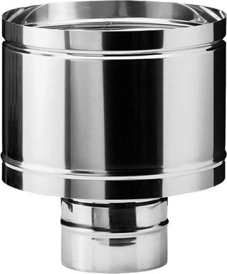 No Brand Conducto De Humos Redondo De Acero Inoxidable A Prueba De Viento Para Sistemas De Evacuaci&oacute;n De Humos Y Ventilaci&oacute;n De Locales - Tama&ntilde;o &Oslash; 13 Cm