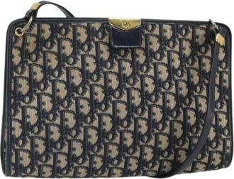 Dior Pre-owned Shoulder Bags, female, Blue, Size: ONE SIZE Pre-owned Trotter Canvas Shoulder Bag